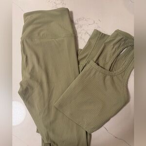 All in Motion Olive Green Ribbed Activewear Set
